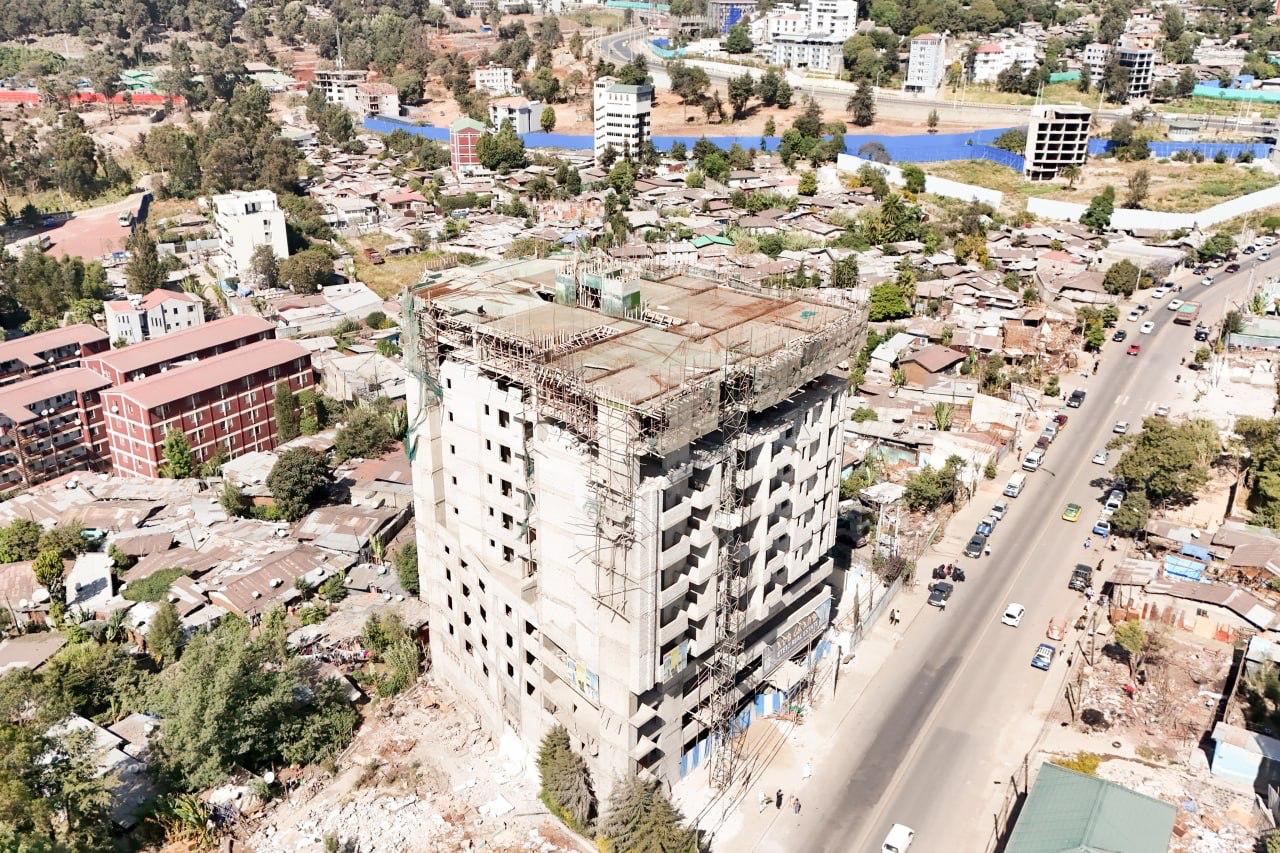 Aerial view of Aware Top Hills under construction